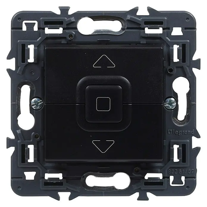 Legrand Valena Next Interruptor para persianas - En pared, Negro - Vista frontal