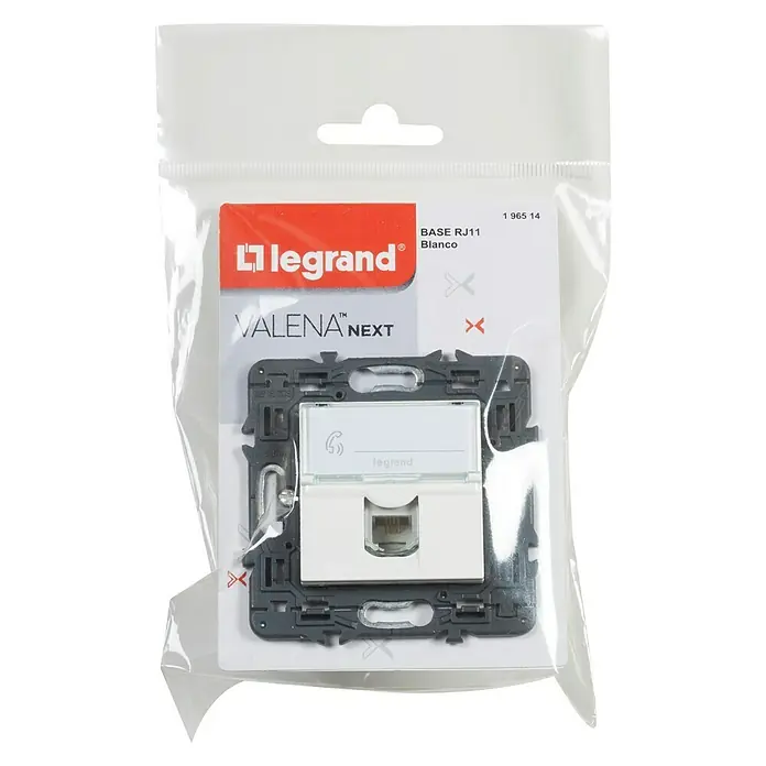 Legrand Valena Next Toma de teléfono RJ11 - Blanco, Montaje en la pared - Vista descendente