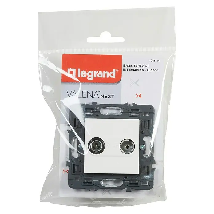 Legrand Valena Next Toma TV/SAT Intermedia - Blanco, 2 canales, Metal, Montaje en la pared - Vista descendente