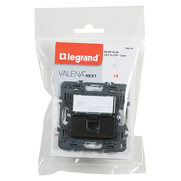 Legrand Valena Next Toma de red RJ45 - Negro, 1 canal, Metal, Montaje en la pared - Vista descendente