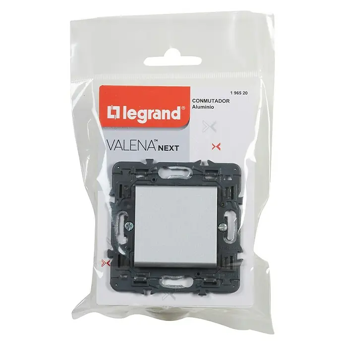 Legrand Valena Next Conmutador - Aluminio, Montaje en la pared, Plástico, 10 A - Vista descendente