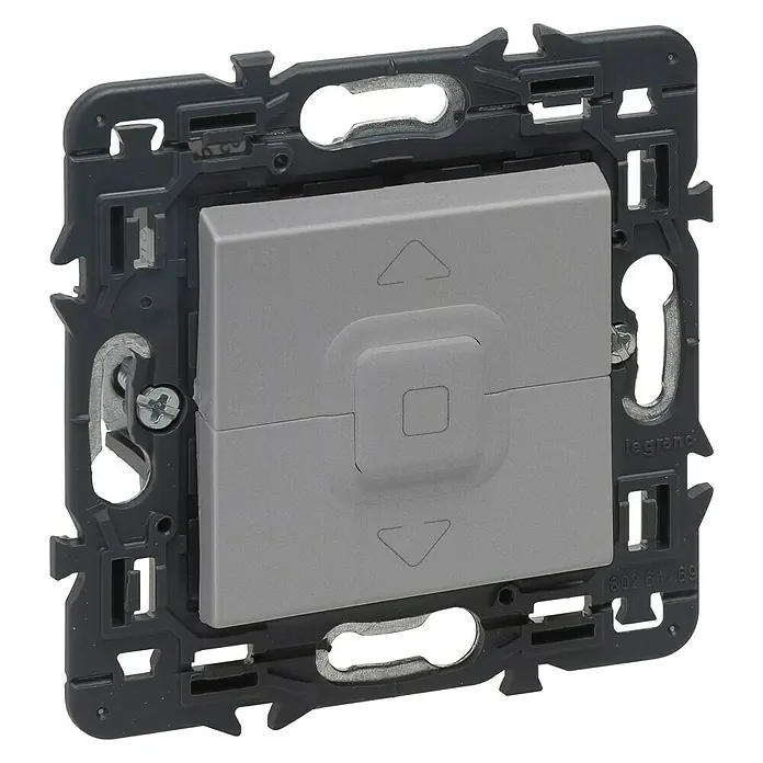 Legrand Valena Next Interruptor para persianas - En pared, Aluminio - Vista angular