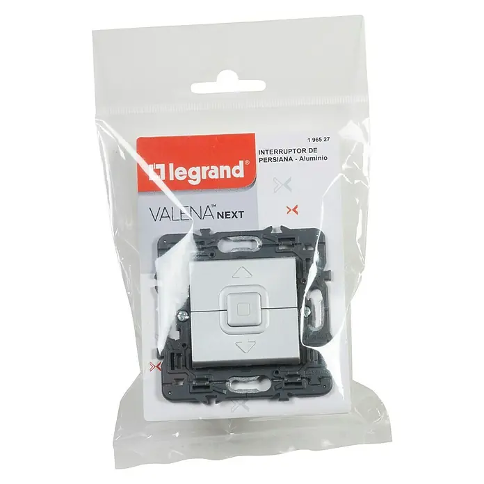 Legrand Valena Next Interruptor para persianas - En pared, Aluminio - Vista descendente