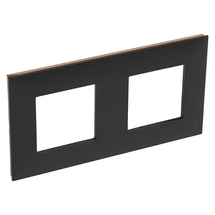 Legrand Valena Next Marco negro/cobre - Negro/Cobre, x 2, Plástico, Montaje en la pared - Vista angular