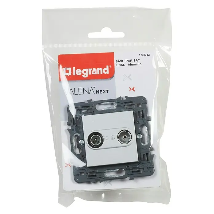 Legrand Valena Next Conmutador con luz - Aluminio, Montaje en la pared, Plástico, 10 A - Vista descendente