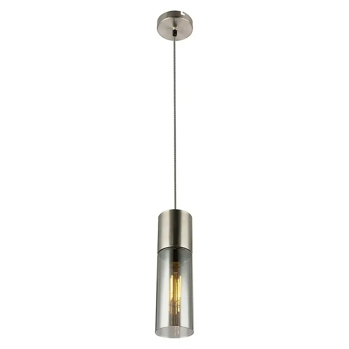 Globo Annika Lámpara colgante - 25 W, Ø x Al: 10,5 x 152,5 cm, Níquel, E27 - Vista frontal