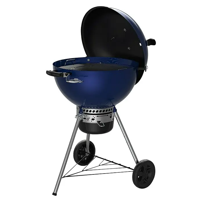 Weber Master-Touch GBS Okrugli roštilj s poklopcem - Deep Ocean Blue, Dimenzija rešetke za pečenje: Ø 57 cm - Dijagonalni pogled