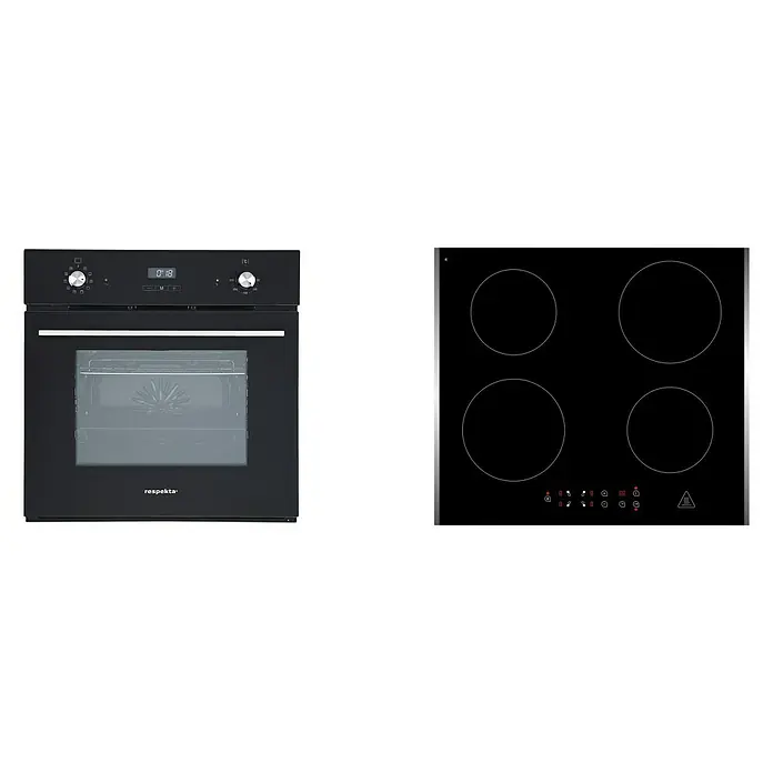 Respekta Einbauherd-Set Digiset 8 GPP + 4295i - Anzahl Beheizungsarten: 9 Stk., Edelstahl/Schwarz - Vorderansicht