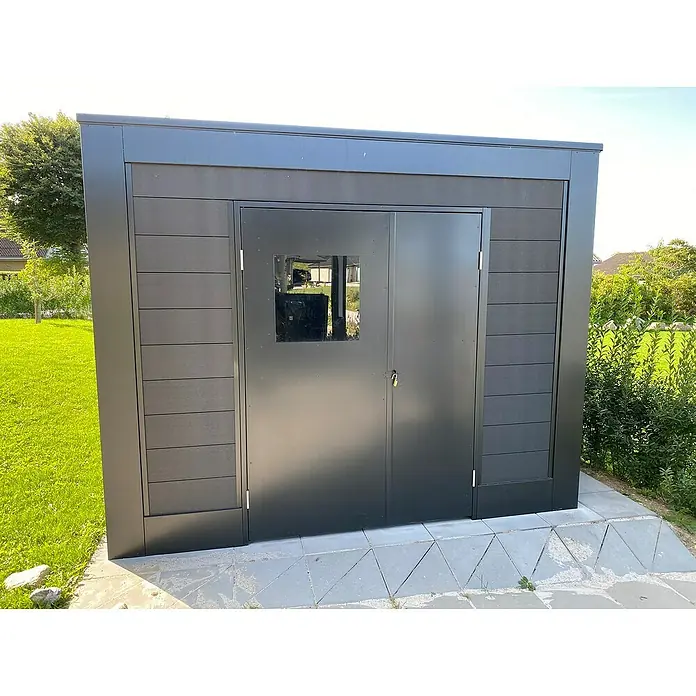 Abson Gerätehaus - 3,3 x 3 m, Passend für: Abson Carports - Stimmungsaufnahme