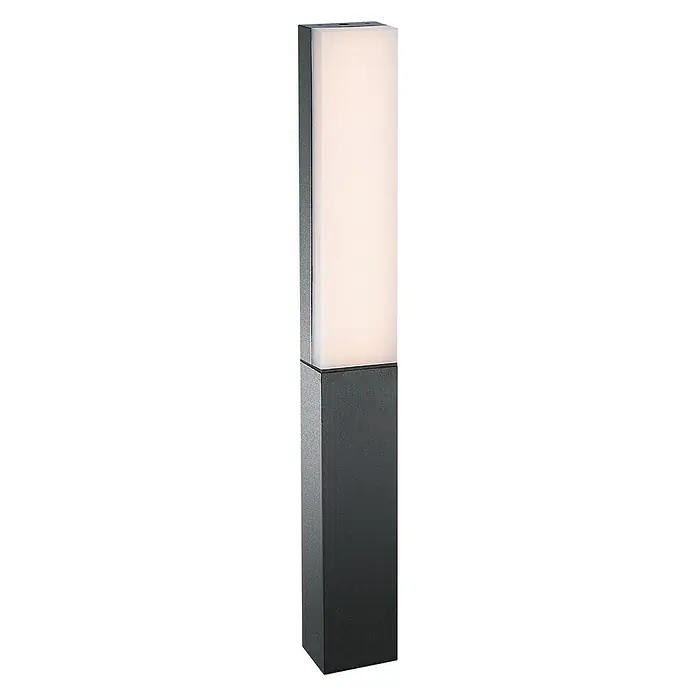 Starlux LED-Außensockelleuchte Laholm - L x B x H: 7 x 5,2 x 50 cm, Dunkelgrau, 8 W - Diagonale Ansicht