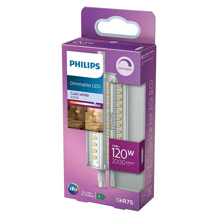 Philips Bombilla LED Classic CW - R7s, 120 W, 2.000 lm - Vista angular
