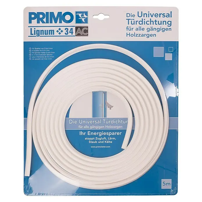 Primo Türdichtung Lignum 34 AC - Weiß, 5 m, Passend für: Nutbreite 3 – 4 mm - Ansicht von oben