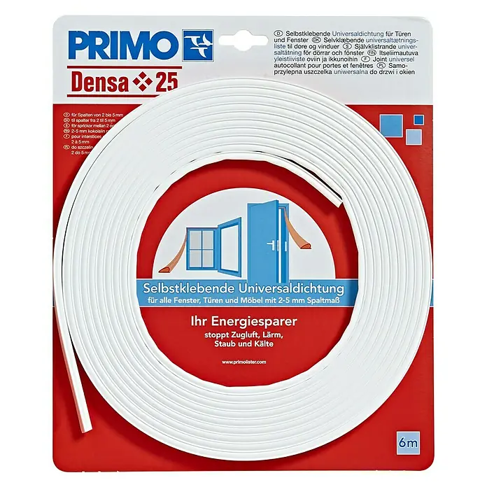 Primo Universaldichtung Densa 25 - Weiß, 6 m, Passend für: Spaltenbreite 2 – 5 mm - Ansicht von oben