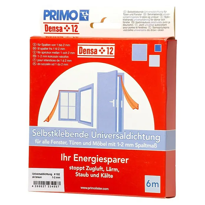 Primo Universaldichtung Densa 12 - Braun, 6 m, Passend für: Spaltenbreite 1 – 2 mm - Vorderansicht