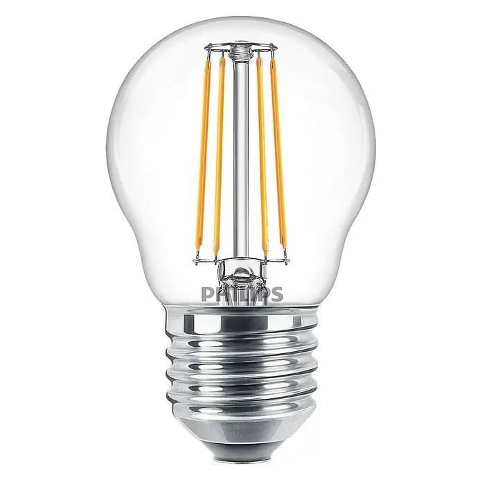 Philips Bombilla LED Classic CW Transparente - E27, 40 W, P45, 470 lm - Vista frontal