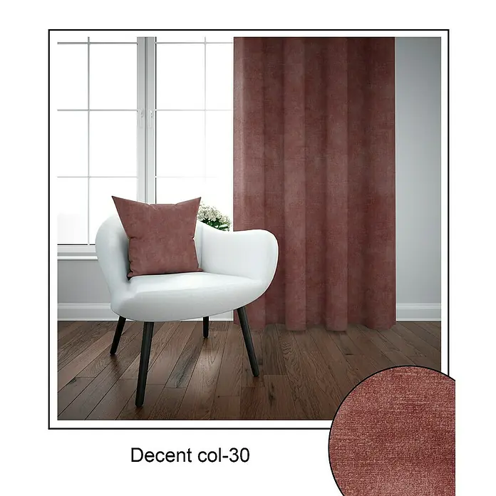 Cortina con ollaos Decent Velvet - 140 x 260 cm, Granate - Foto ambiente