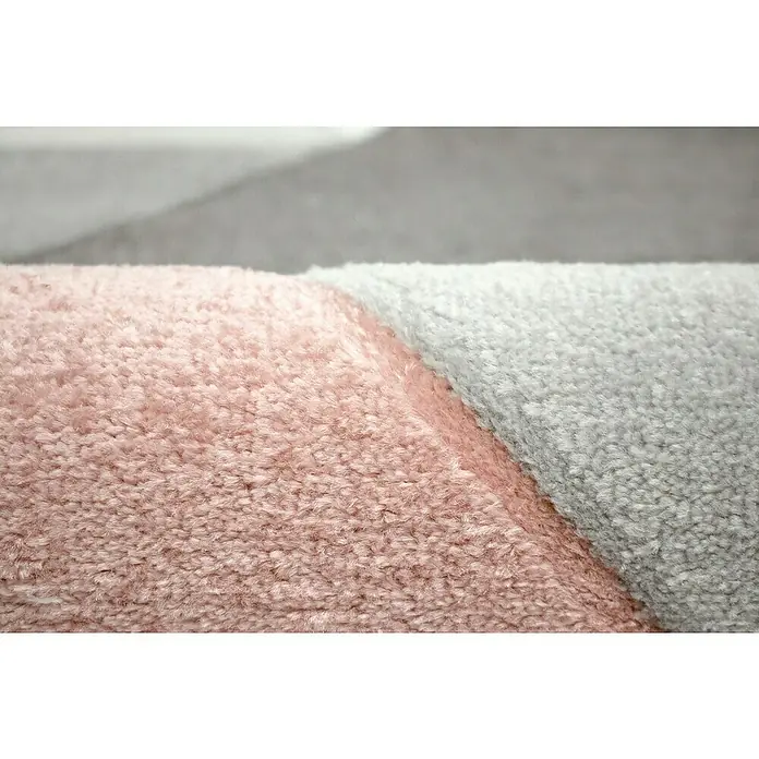Alfombra Angela - Rosa, Gris, Blanco, 170 x 120 cm, Polipropileno - Primer plano