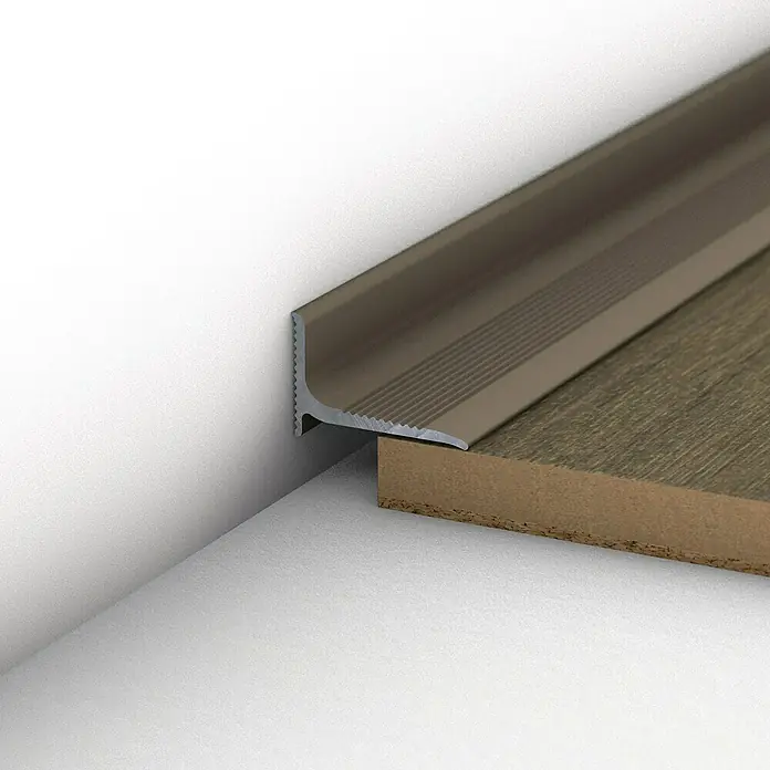 LOGOCLIC Abschlussprofil 290 - Edelstahl matt, 1 m x 20 mm x 13 mm, Montageart: Kleben - Detailaufnahme