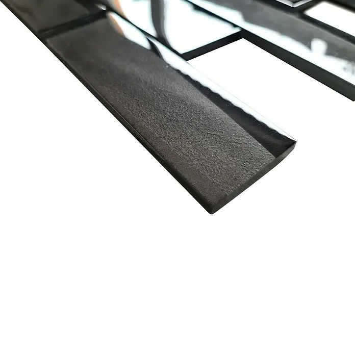 Mosaikfliese Rechteck Crystal XBH SW09 - 30 x 30 cm, Schwarz, Glänzend - Detailaufnahme