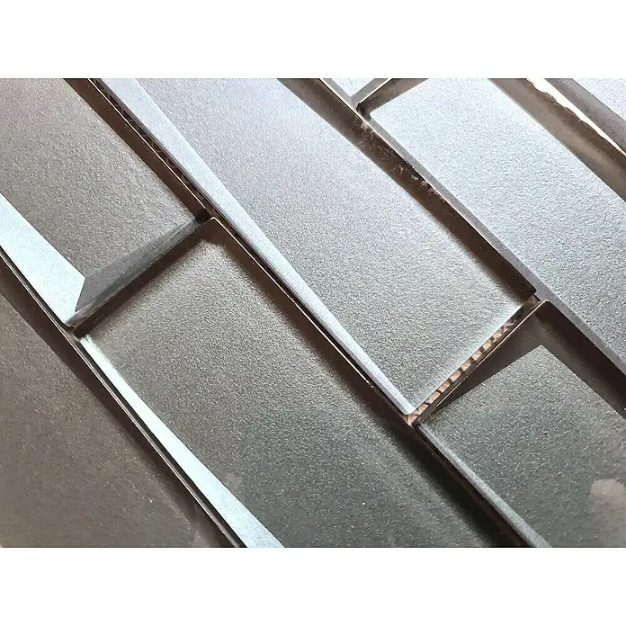 Mosaikfliese Rechteck Crystal XBH SW05 - 30 x 30 cm, Grau, Glänzend - Detailaufnahme