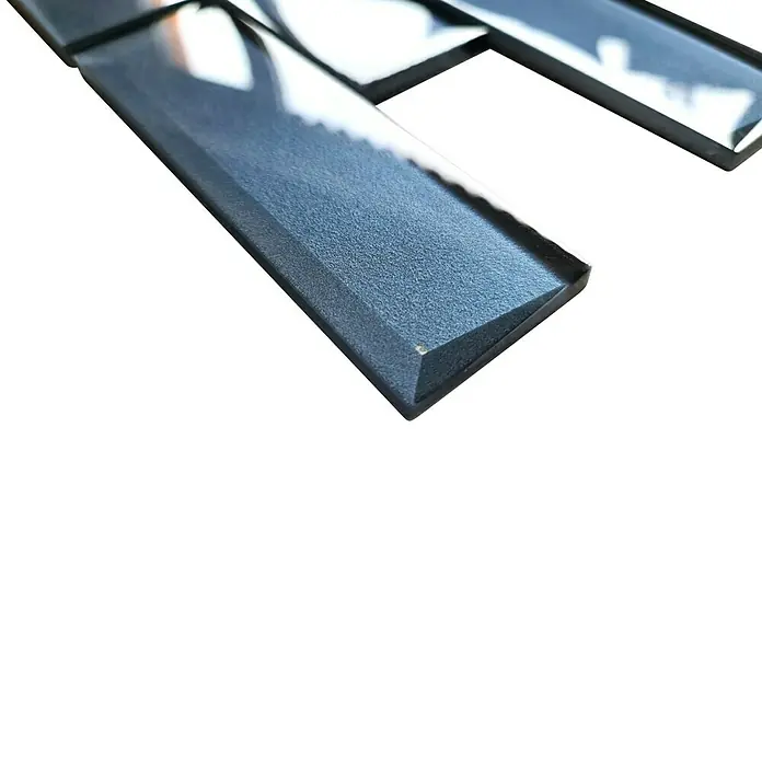 Mosaikfliese Rechteck Crystal XBH SW05 - 30 x 30 cm, Grau, Glänzend - Detailaufnahme