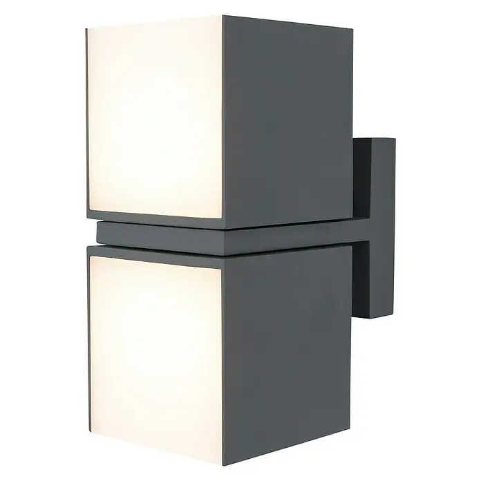Lutec Vanjska zidna LED svjetiljka - 24 W, 10 x 9,5 x 21,3 cm, Antracit-bijele boje, IP54 - Dijagonalni pogled
