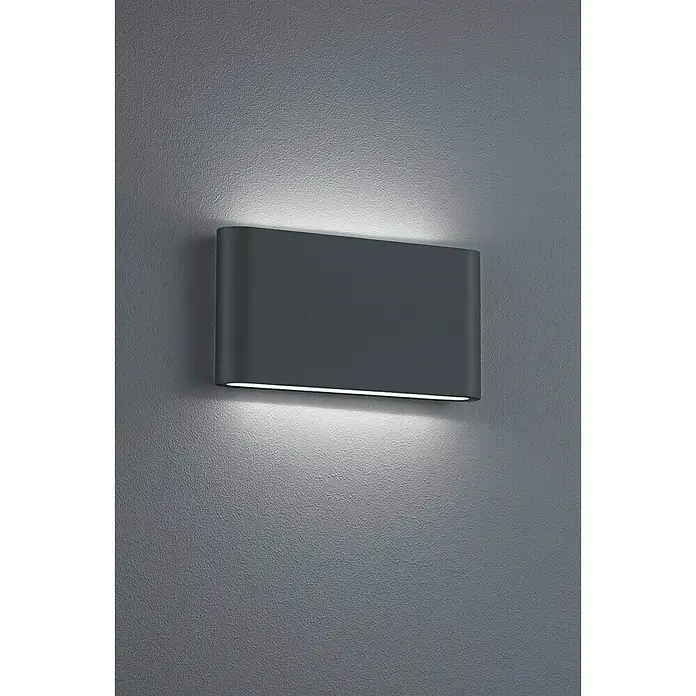 Trio Leuchten LED-Außenwandleuchte Thames II - 9 W, 9 x 17,5 x 3 cm, Anthrazit, IP54 - Stimmungsaufnahme