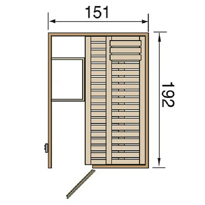 Weka Elementsauna Kaarina 1 - Ohne Ofen, Material Tür: Einscheibensicherheitsglas (ESG), 194 x 154 x 199 cm
