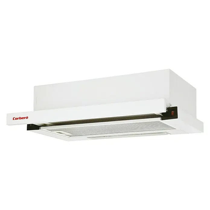 Corberó Campana integrable CCST35060TLW - Ancho: 60 cm, Potencia de aire máx.: 350 m³/h, Blanco - Vista angular
