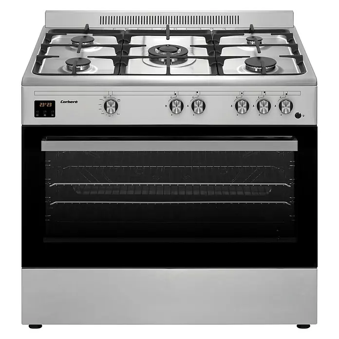 Corberó Cocina CC900X - Horno: Iluminación, Acero inoxidable/Negro - Vista frontal