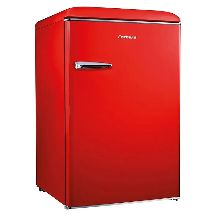 Corberó Nevera mini CF1PG90RR - Contenido útil total: 111 l, L x An x Al: 61,7 x 55,2 x 90 cm, Rojo - Vista frontal