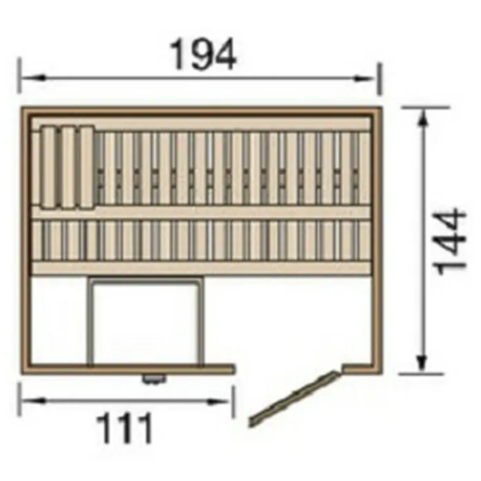 Weka Elementsauna Halmstad 1 - Ohne Ofen, Material Tür: Massivholz, 144 x 194 x 199 cm