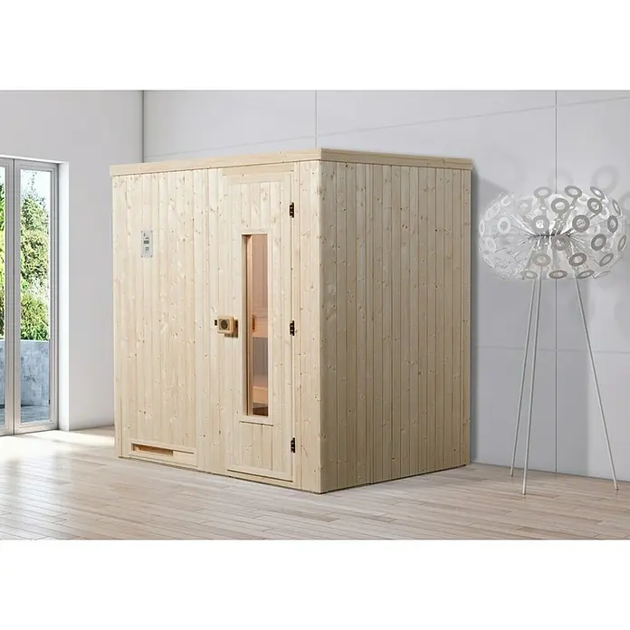 Weka Elementsauna Halmstad 1 - Ohne Ofen, Material Tür: Massivholz, 144 x 194 x 199 cm - Stimmungsaufnahme