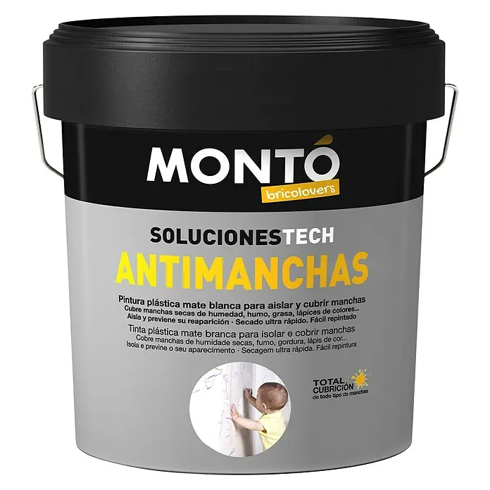 Montó Bricolovers Pintura Antimanchas - Blanco, 4 l, Mate - Vista frontal