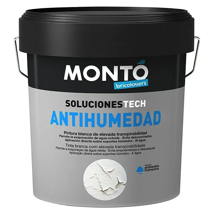 Montó Bricolovers Pintura antihumedad - Blanco, 4 l, Mate - Vista frontal