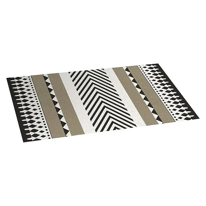 Alfombra de vinilo Croma Etnic Stone - Blanco/Marrón, Negro, 110 x 50 cm - Vista descendente