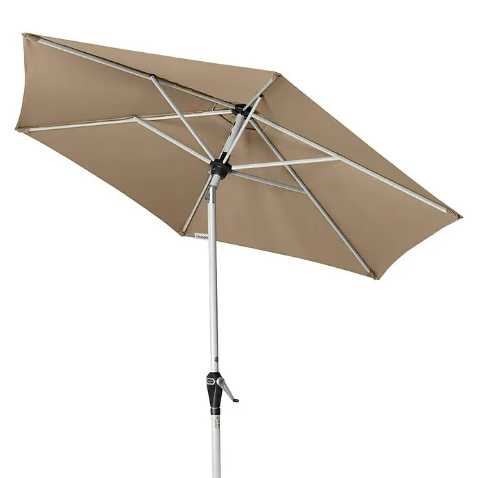Doppler Active Suncobran s automatskim zatvaranjem - Greige, Promjer: 210 cm - Dijagonalni pogled