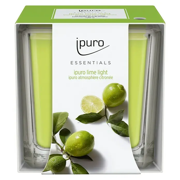 Ipuro Essentials Duftkerze - Im Glas, Lime Light - Vorderansicht