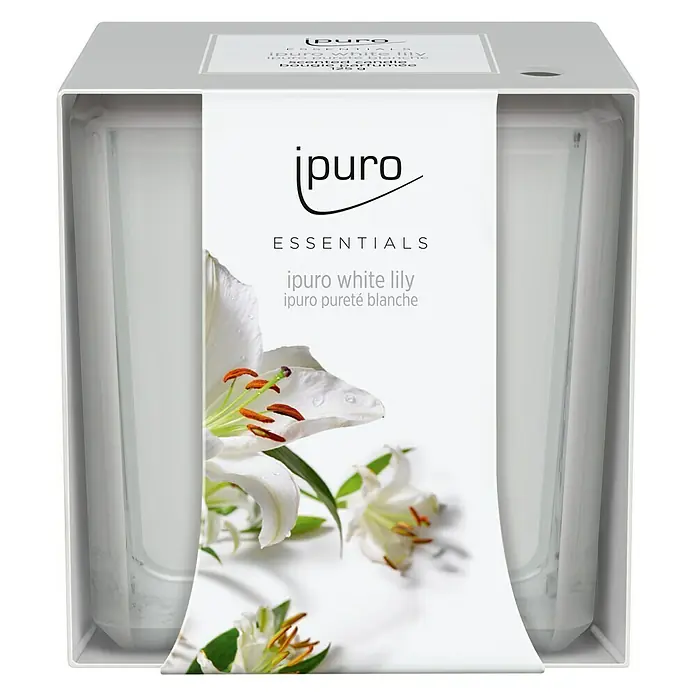 Ipuro Essentials Duftkerze - Im Glas, White Lily - Vorderansicht