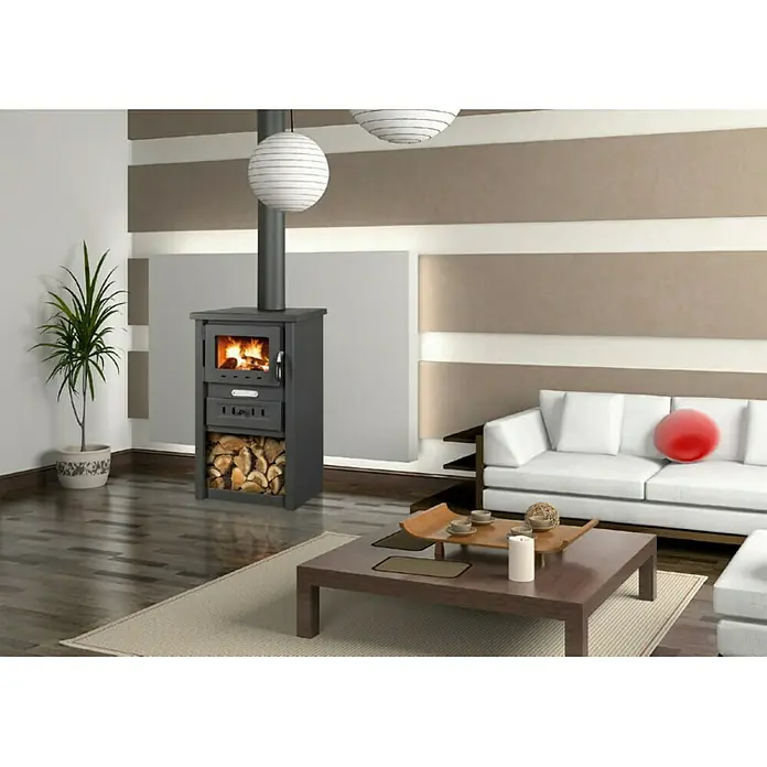 Kamin na drva Nova S - 7,5 kW, Kapacitet grijanja prostorije: 120 m³, Antracit - Živopisni prikaz