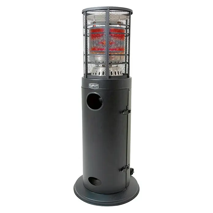 Eurom Staande terrasverwarmer Area lounge heater - 13.000 W, Zwart, Hoogte: 139,7 cm - Vooraanzicht