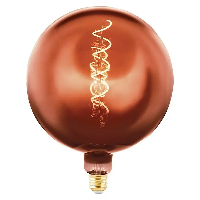 Eglo Ledlamp XXL Koper Ø 20 cm - E27 - 4W - Warm wit - Dimbaar - E27, 4 W, G200, 40 lm - Vooraanzicht