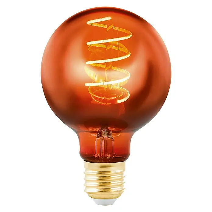 Eglo Ledlamp Koper Ø 12,5 cm - E27 - 4W - Warm wit - Dimbaar - E27, 4 W, G80, 50 lm - Vooraanzicht