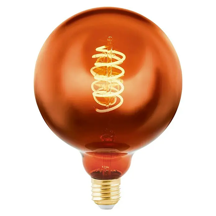 Eglo Ledlamp Koper Ø 12,5 cm - E27 - 4W - Warm wit - Dimbaar - E27, 4 W, G125, 50 lm - Vooraanzicht