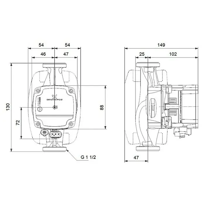 Grundfos Umwälzpumpe Alpha - Mit Wärmedämmschale, Leistungsaufnahme: 3 - 34 W, Einbaulänge: 180 mm, Förderhöhe: 6 m