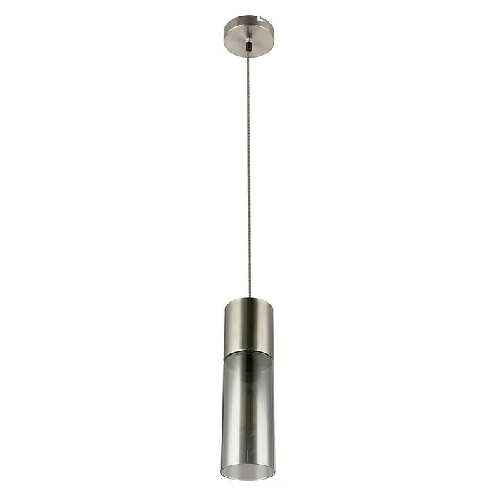 Globo Annika Lámpara colgante - 25 W, Ø x Al: 10,5 x 152,5 cm, Níquel, E27 - Vista frontal