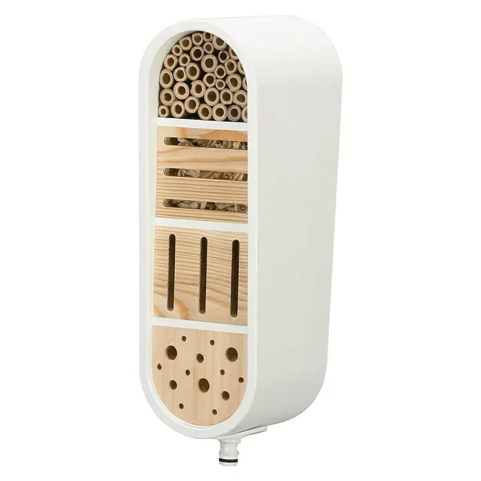 Gardena ClickUp! Insektenhotel - 12,7 x 16,2 x 36 cm, Holz - Diagonale Ansicht