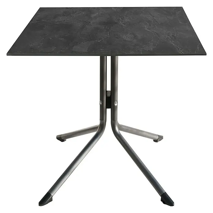 Balkontisch Bistro - L x B: 65 x 65 cm, Hochdruck-Schichtpressstoff (HPL), Anthrazit - Vorderansicht