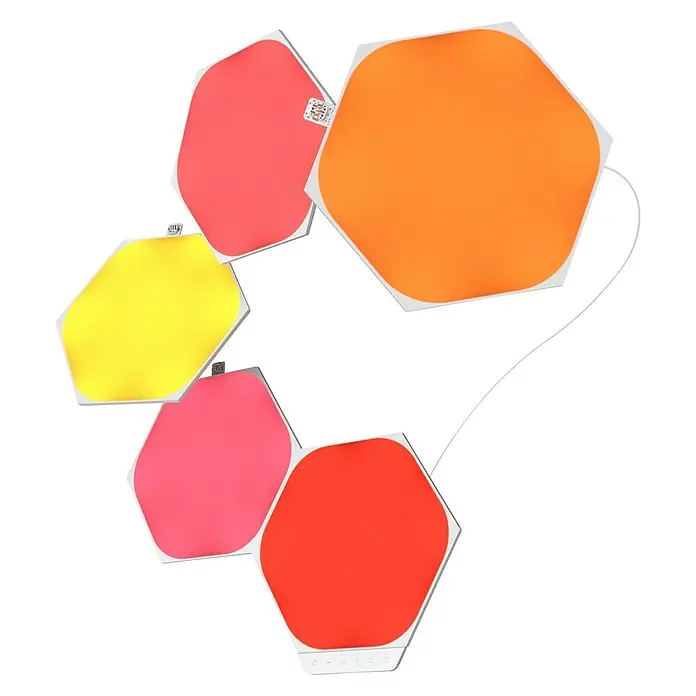 Nanoleaf LED-Panel Shapes Hexagons 5er Starter Set 2. Generation - L x B x H: 23 x 20 x 0,6 cm, Weiß, RGBW - Vorderansicht