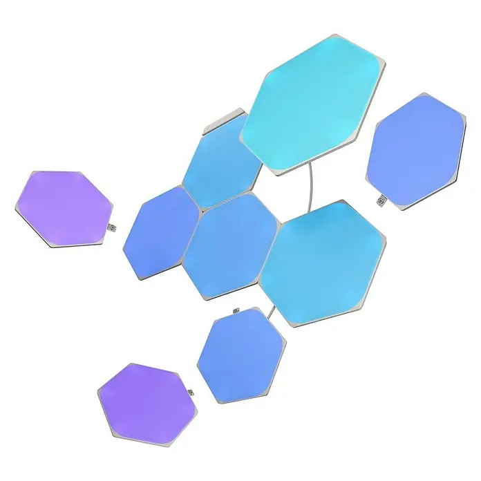 Nanoleaf LED-Panel Hexagon 9er Starter Set 2. Generation - L x B x H: 23 x 20 x 0,6 cm, Weiß, RGBW - Vorderansicht